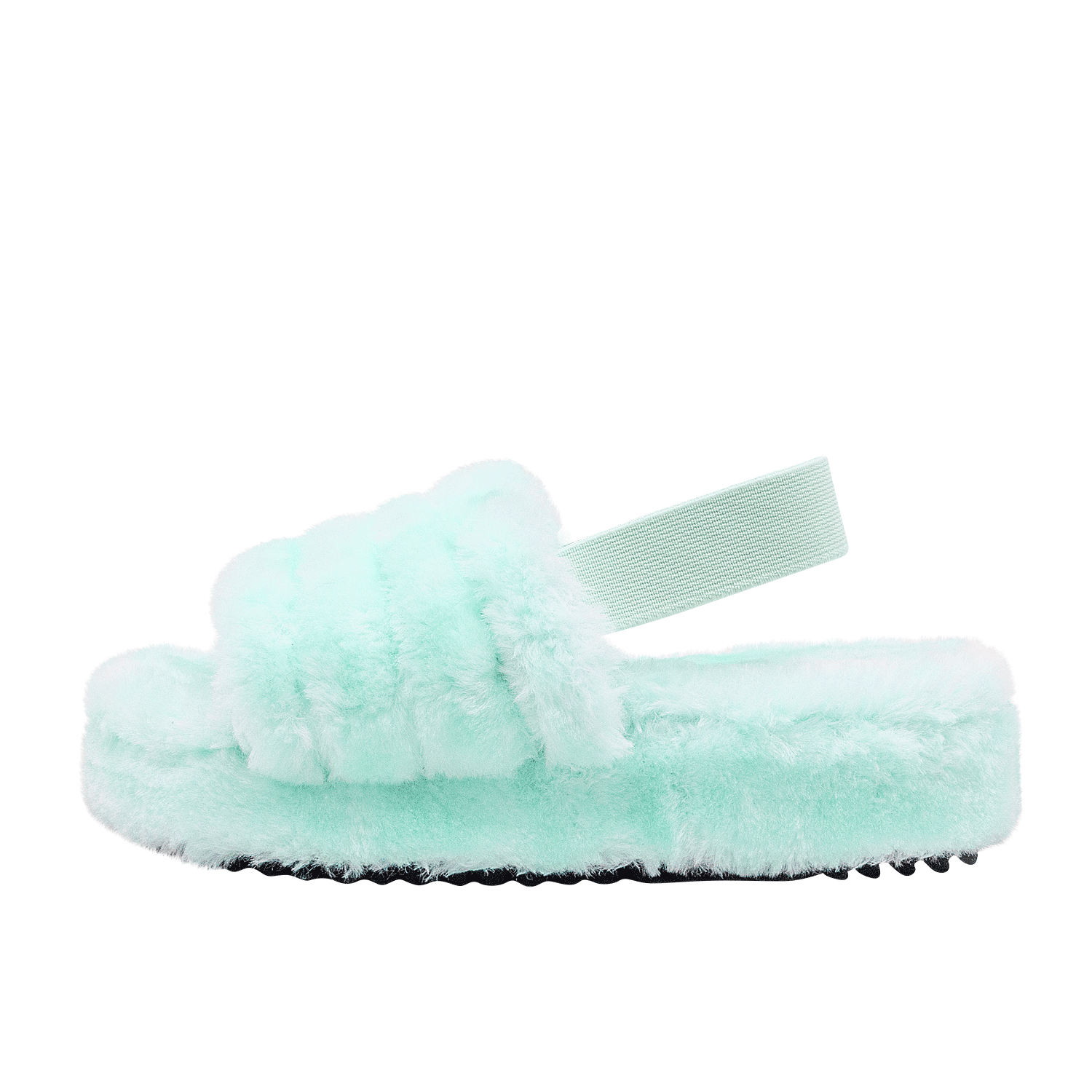 Pantuflas Dama Mujer Sandalias Peluche Elástico Cómodas Color Azul