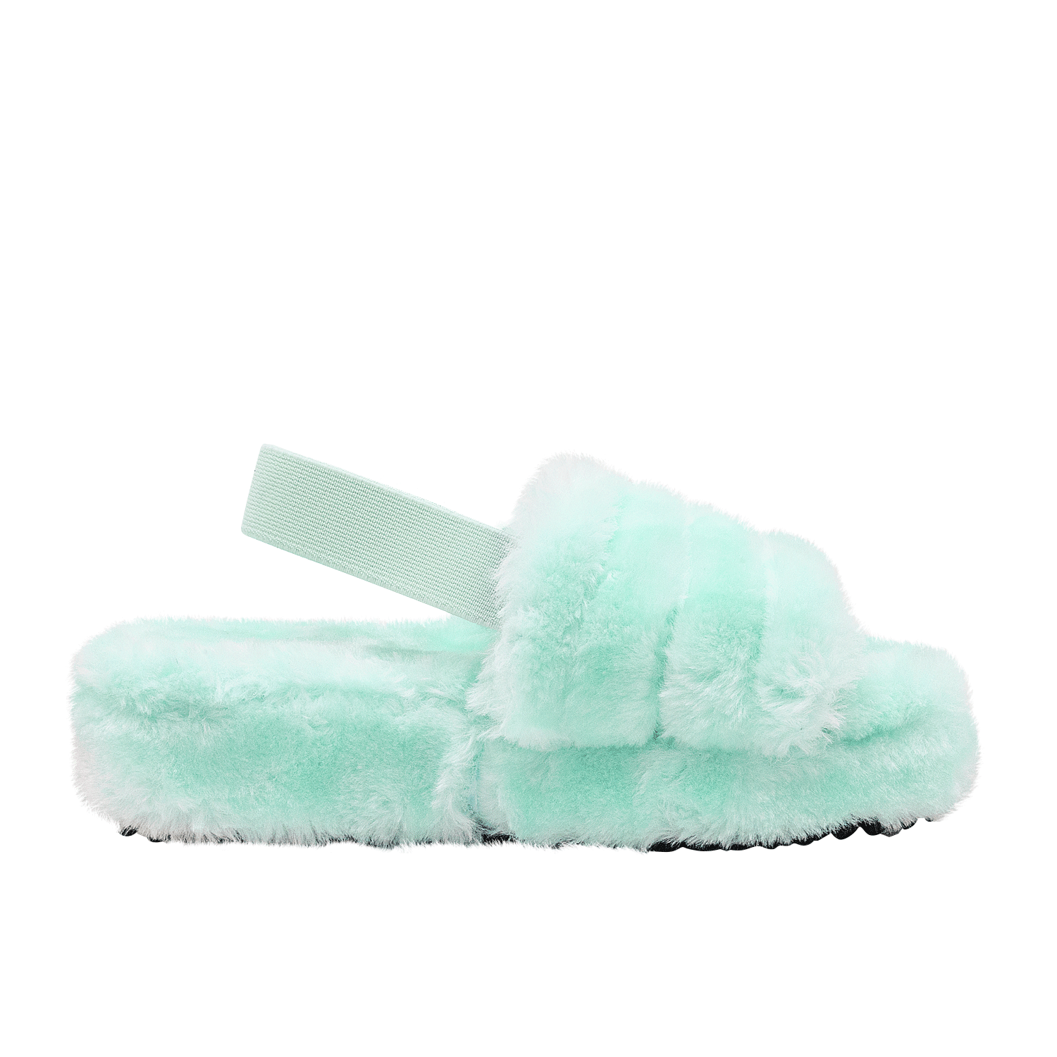 Pantuflas Dama Mujer Sandalias Peluche Elástico Cómodas Color Azul