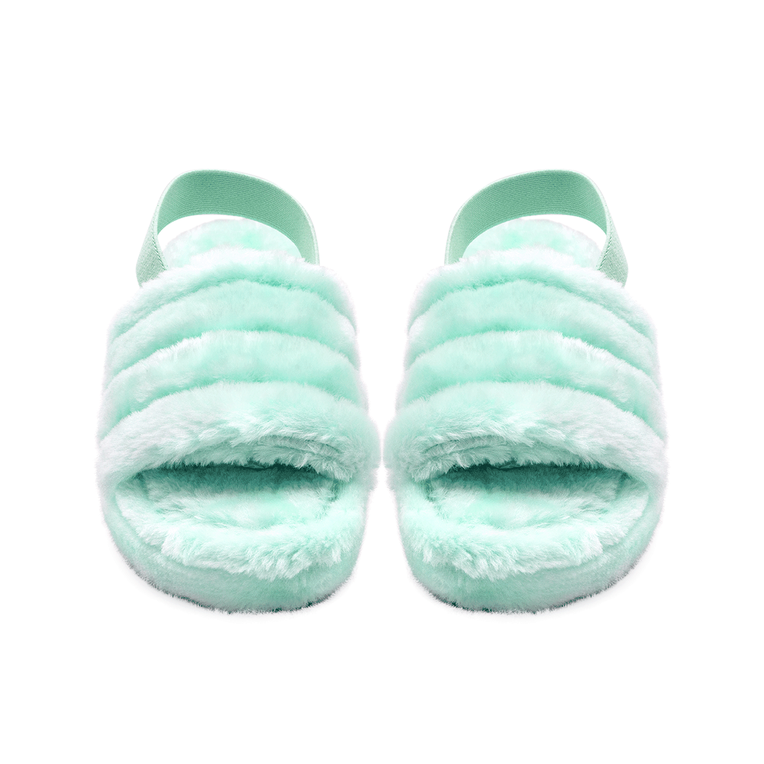 Pantuflas Dama Mujer Sandalias Peluche Elástico Cómodas Color Azul