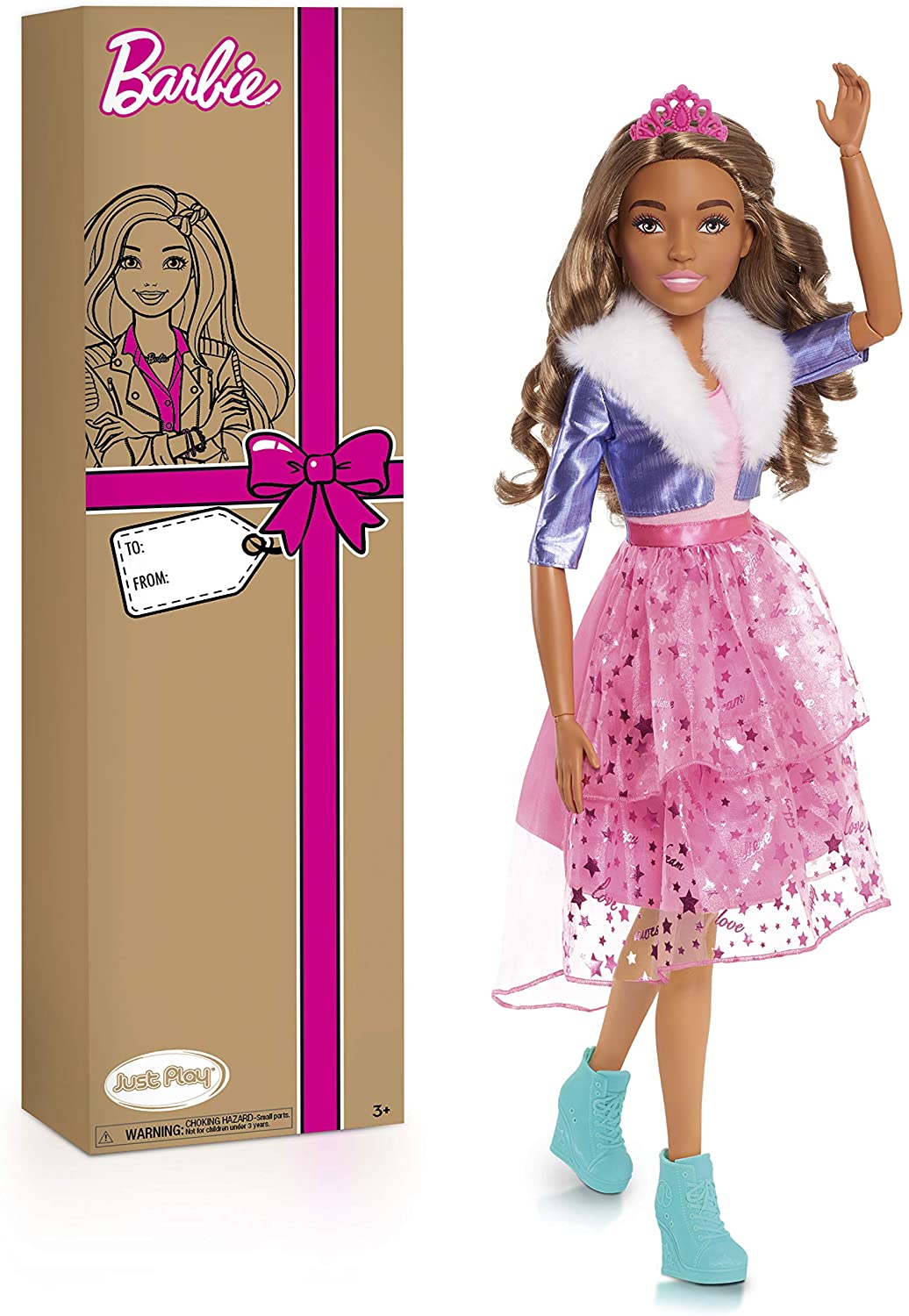 Barbie Gigante Princess Best Fashion Friend 72cm Altura Pelo Castaño