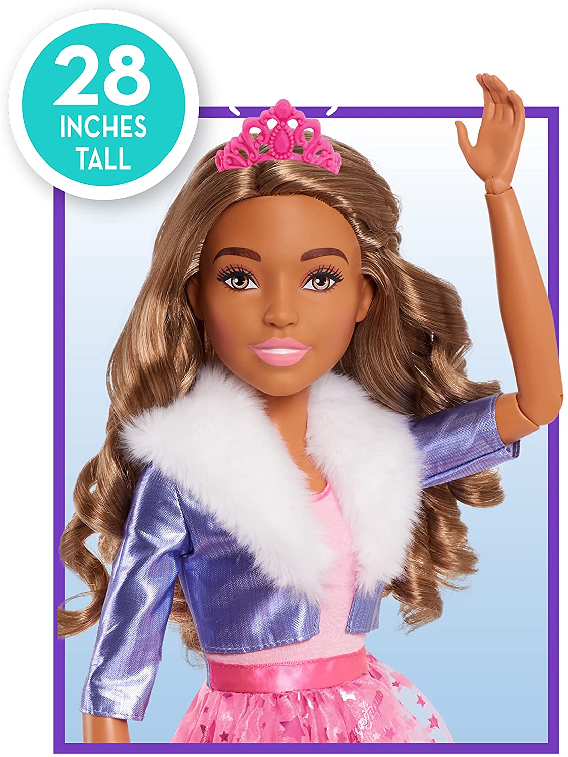 Barbie Gigante Princess Best Fashion Friend 72cm Altura Pelo Castaño
