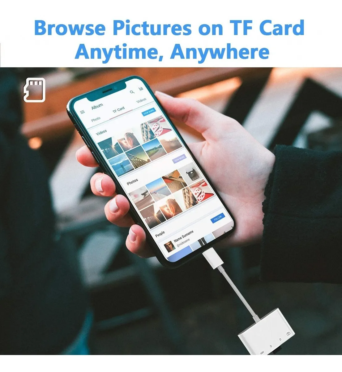 Adaptador Para iPad iPhone Tarjeta Sd/tf Lector De Tarjetas