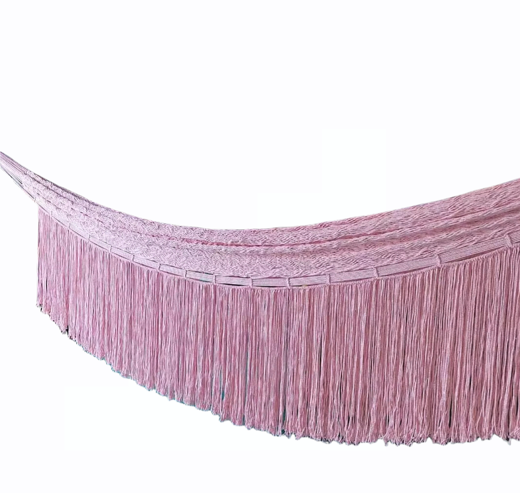 Hamaca de Algodón Modelo Tulum Color Rosa.