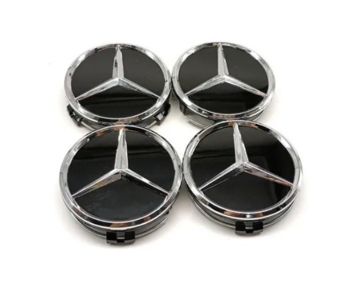 4 Tapas Centro De Rin Mercedes Benz 75mm Color negro