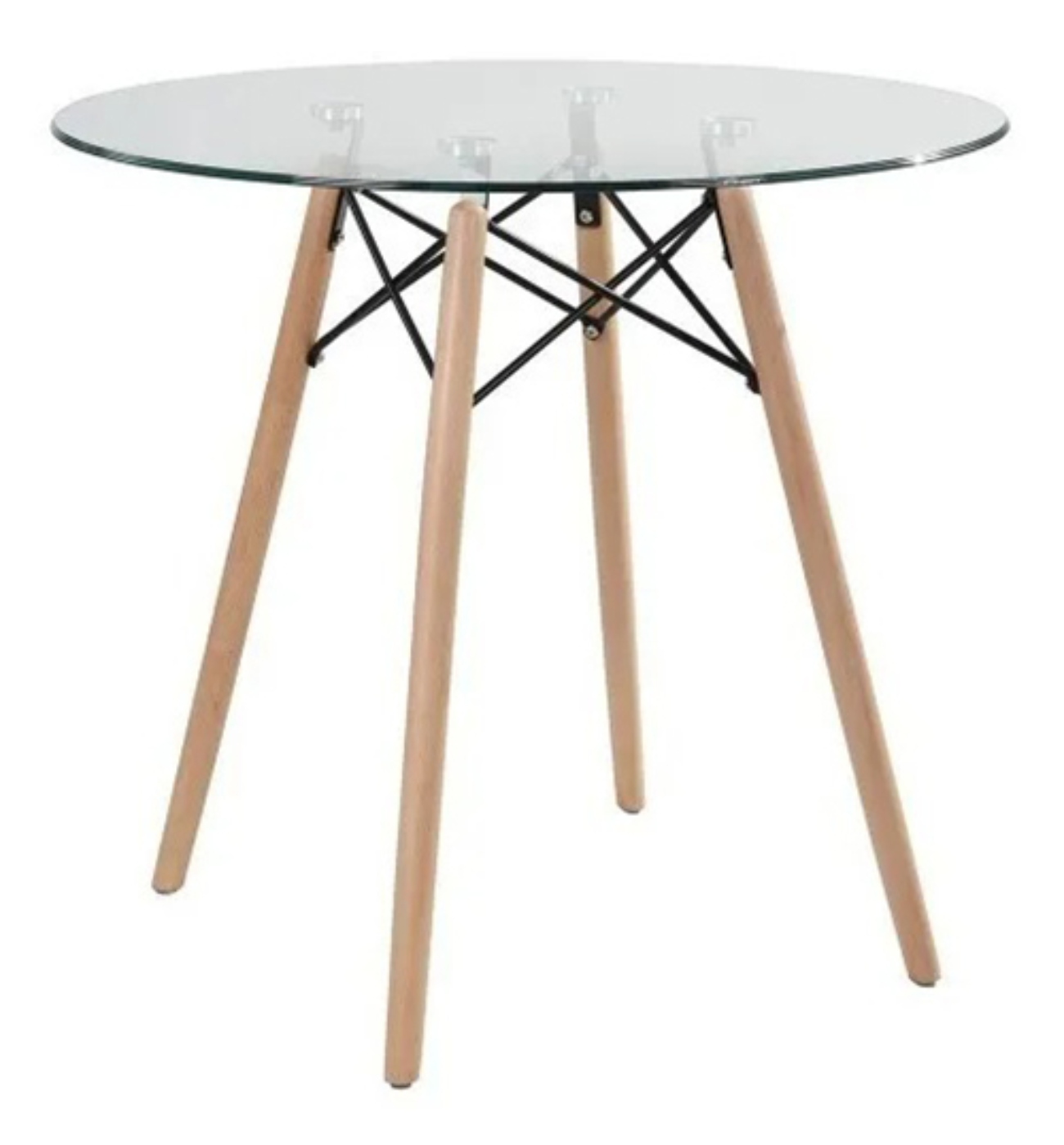 Mesa Eames Roco Cristal Comedor Moderno Minimalista Vintage