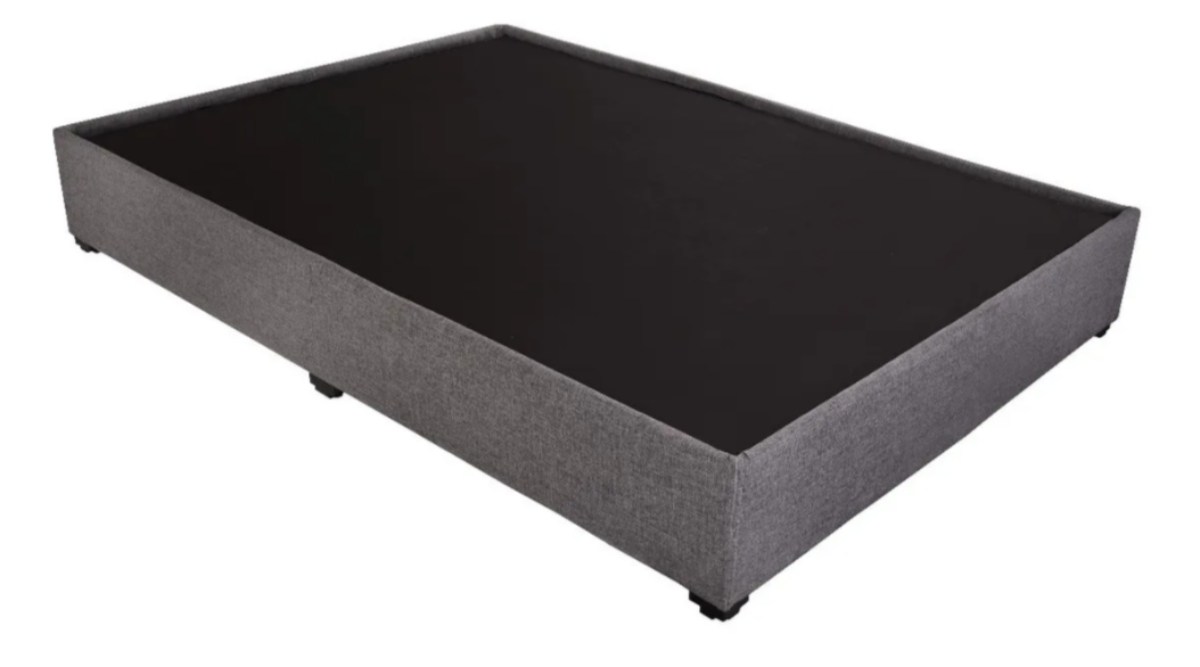 Base Cama Matrimonial Lino Gris De Madera Tapizada Colchones Recamaras