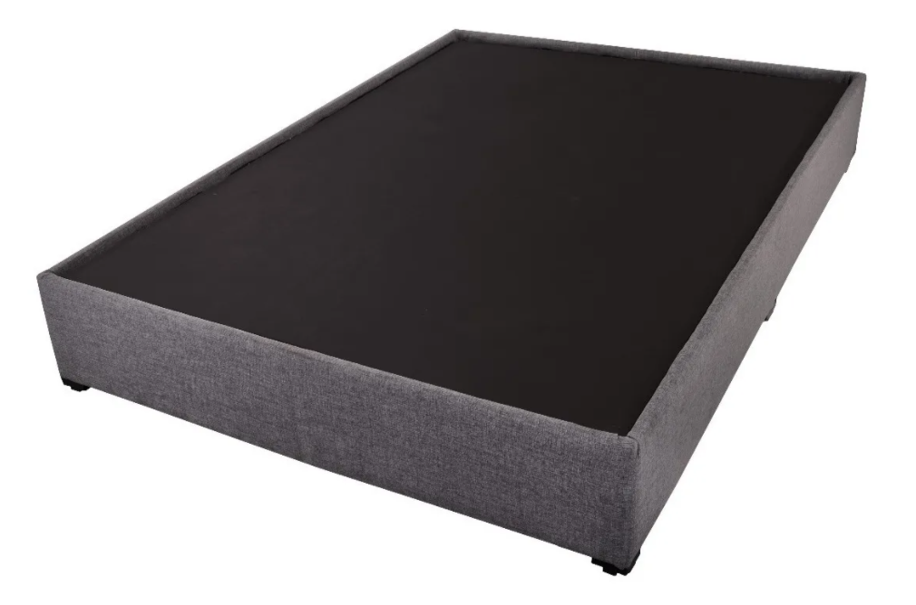 Base Cama Matrimonial Lino Gris De Madera Tapizada Colchones Recamaras