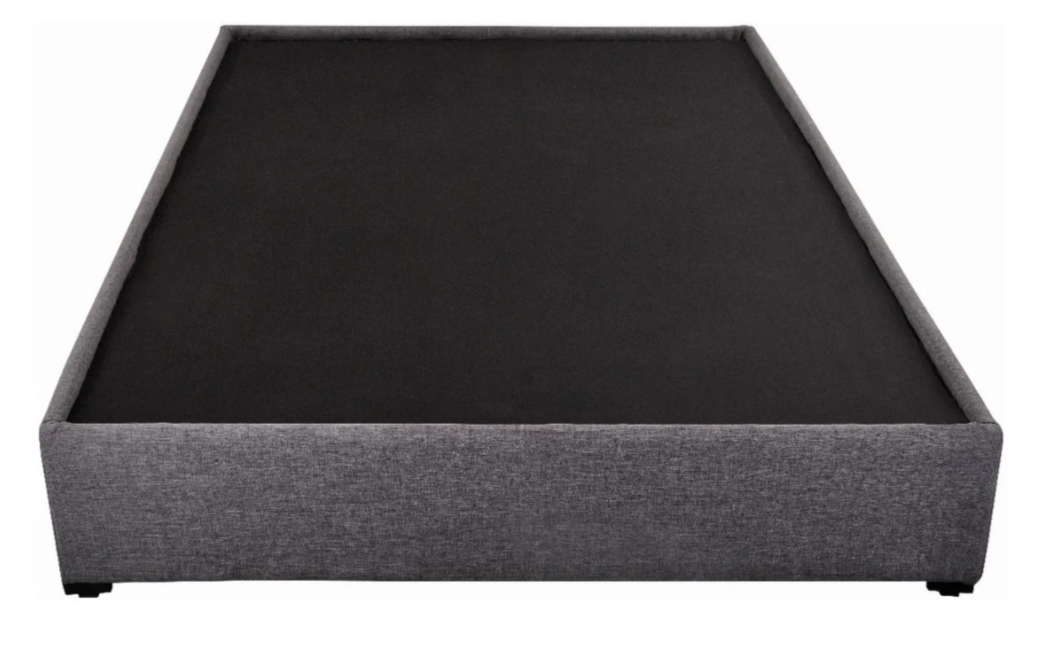 Base Cama Matrimonial Lino Gris De Madera Tapizada Colchones Recamaras