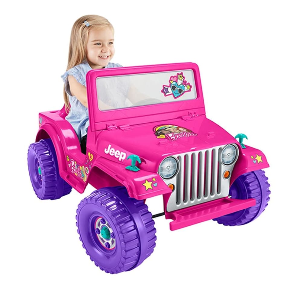 Montable eléctrico Barbie Jeep Power Wheels 6 volts rosa