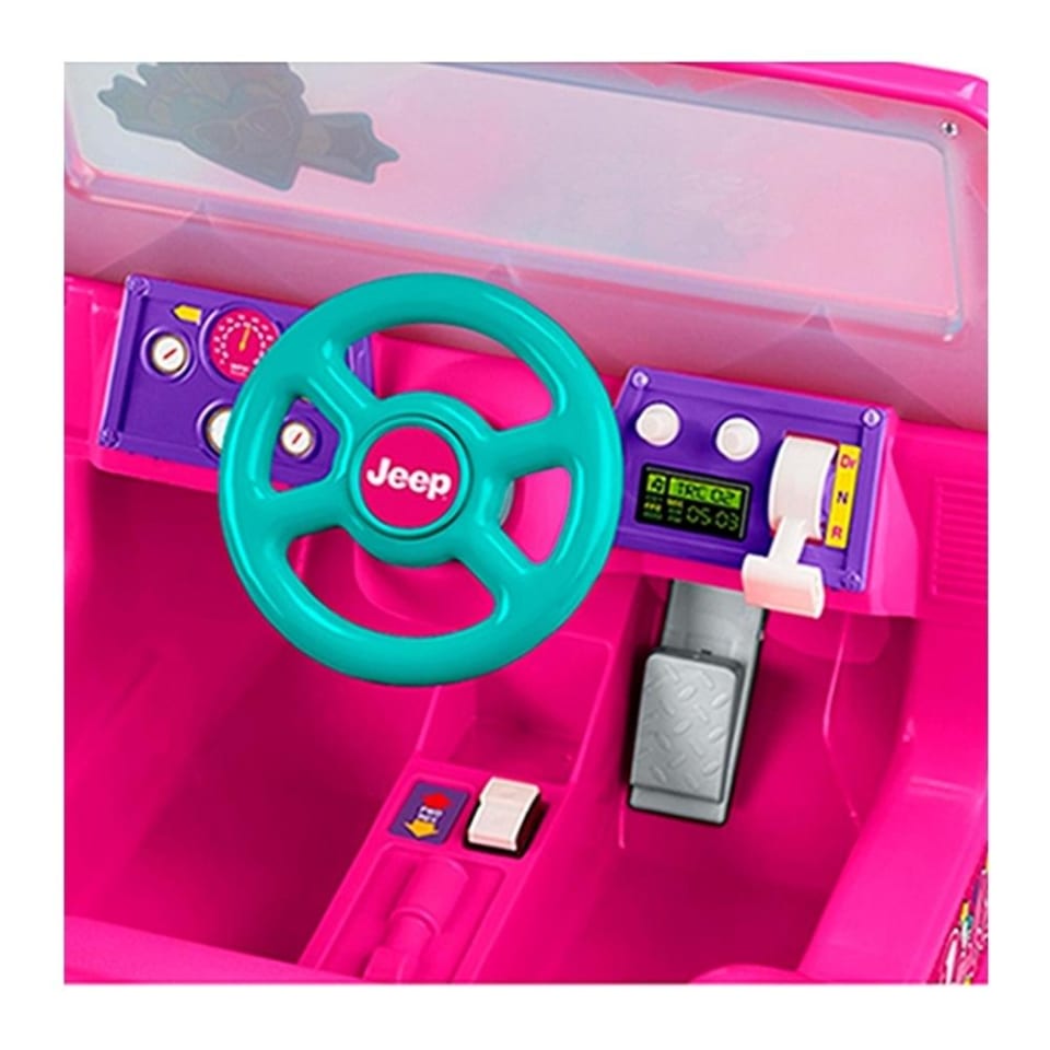 Montable eléctrico Barbie Jeep Power Wheels 6 volts rosa