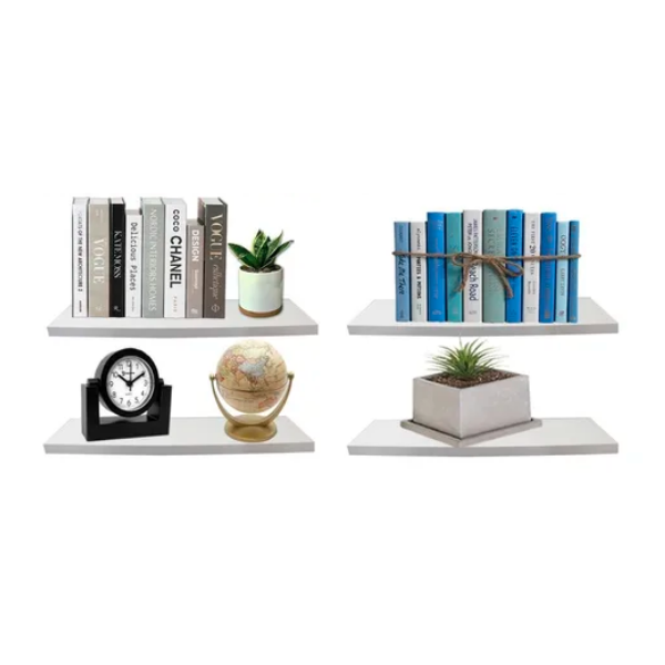 Juego de 4 Repisas Flotantes de MDF Resistente 