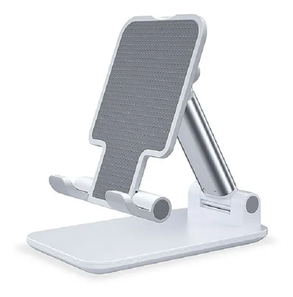 Soporte Aluminio Ajustable Porta Celular Tablet Consola Blanco