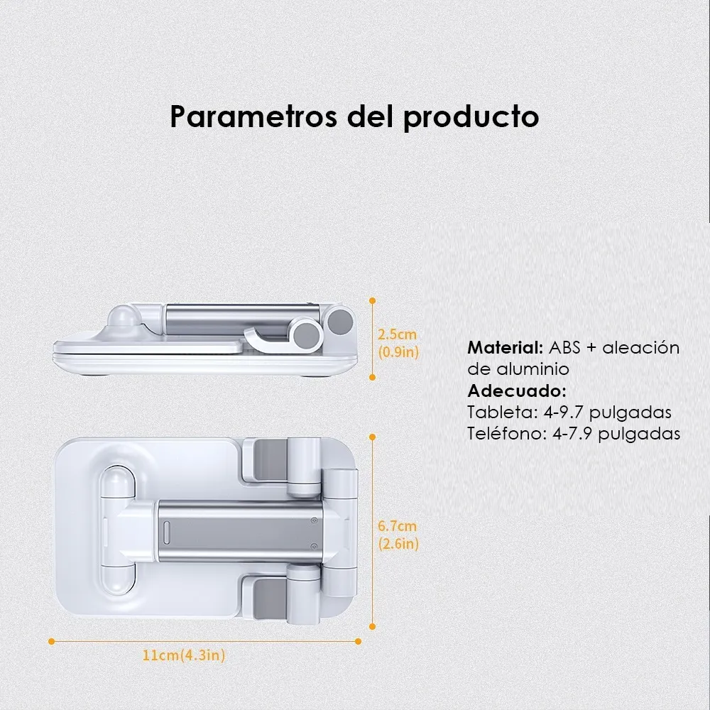 Soporte Aluminio Ajustable Porta Celular Tablet Consola Blanco