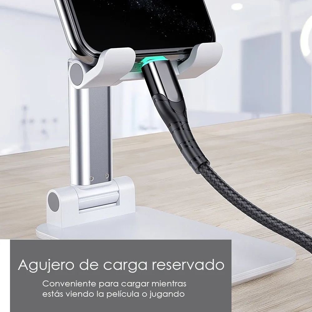 Soporte Aluminio Ajustable Porta Celular Tablet Consola Blanco