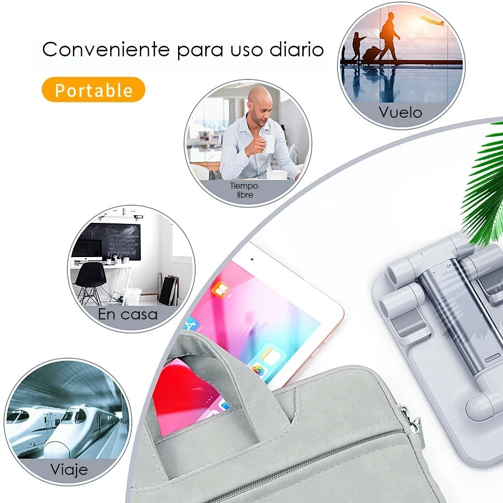 Soporte Aluminio Ajustable Porta Celular Tablet Consola Blanco