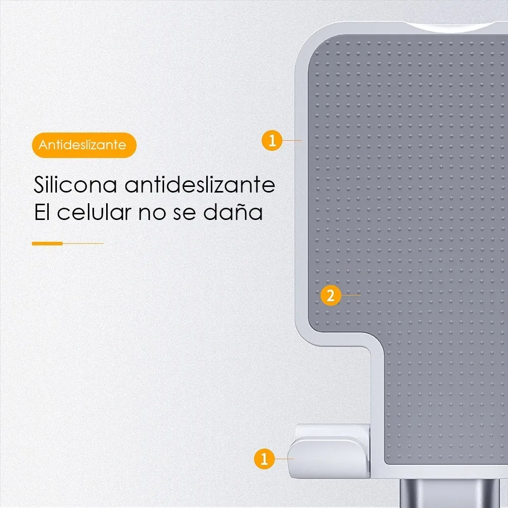 Soporte Aluminio Ajustable Porta Celular Tablet Consola Blanco