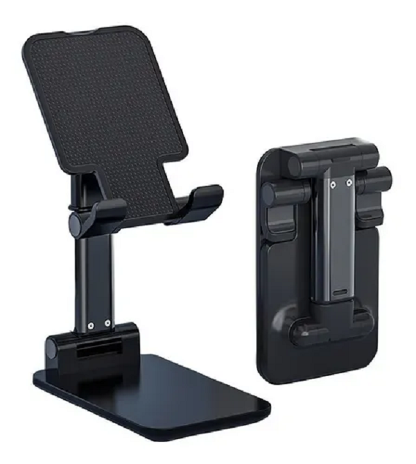 Soporte Aluminio Ajustable Porta Celular Tablet Consola Negro