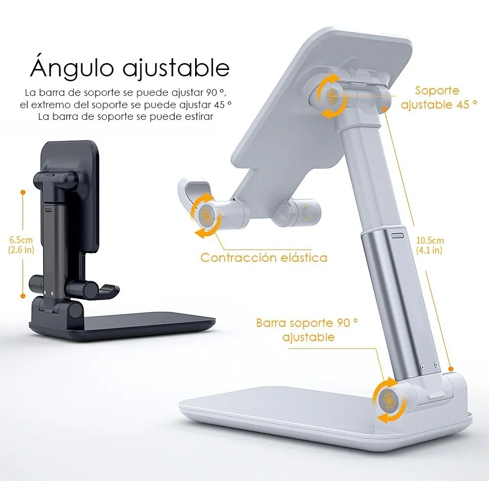 Soporte Aluminio Ajustable Porta Celular Tablet Consola Negro