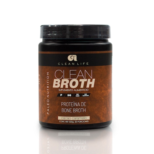 Proteina Bone Broth- Clean Broth Cacao Caramelo- Clean Life- 500g