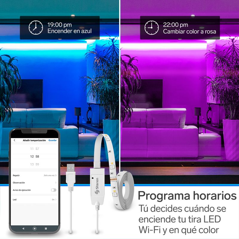 Tira LED Wi-Fi* multicolor RGB de 2 m