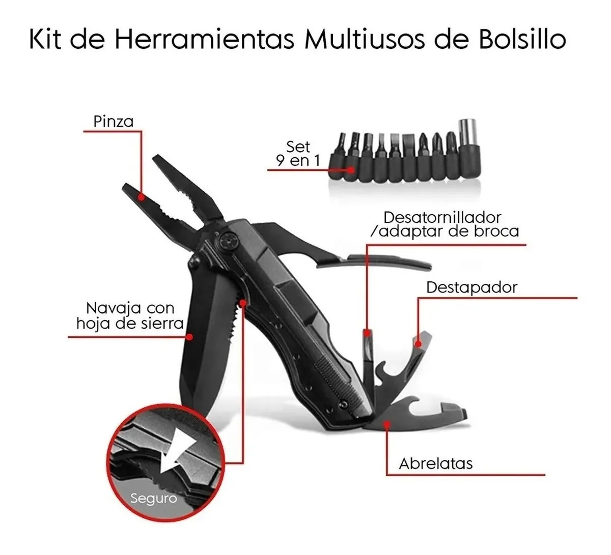 Navajas Multiherramien Acero Inoxidable Camping Pesca Hogar