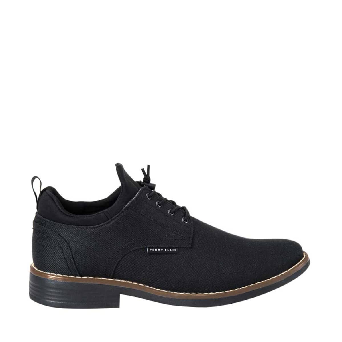 Zapatos casuales marca Perry Ellis para hombre, tipo oxford, color negro, mod. 834109