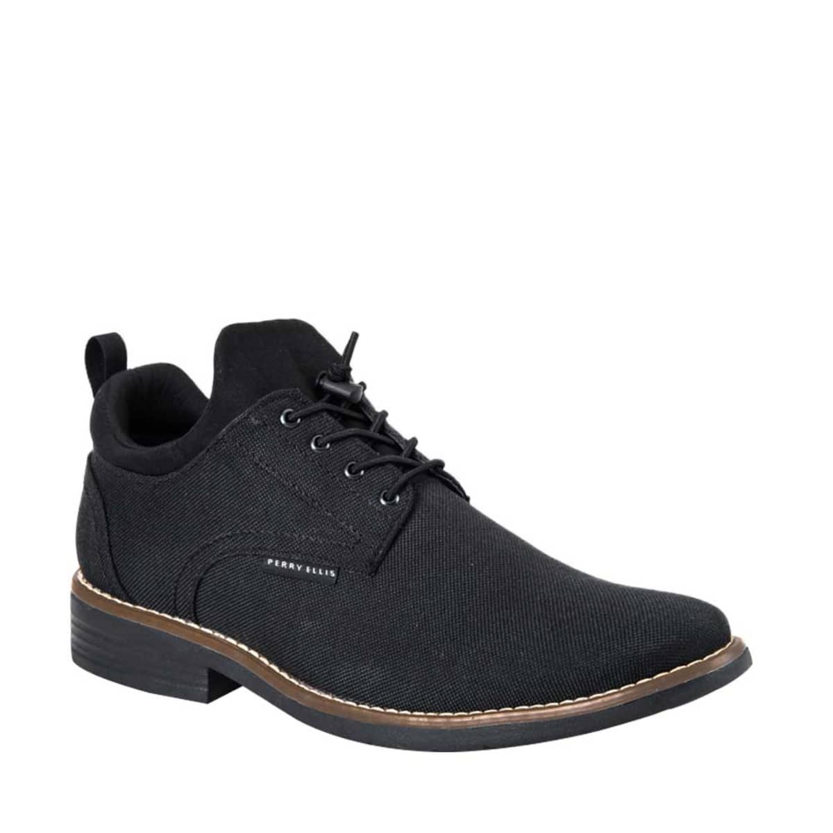 Zapatos casuales marca Perry Ellis para hombre, tipo oxford, color negro, mod. 834109