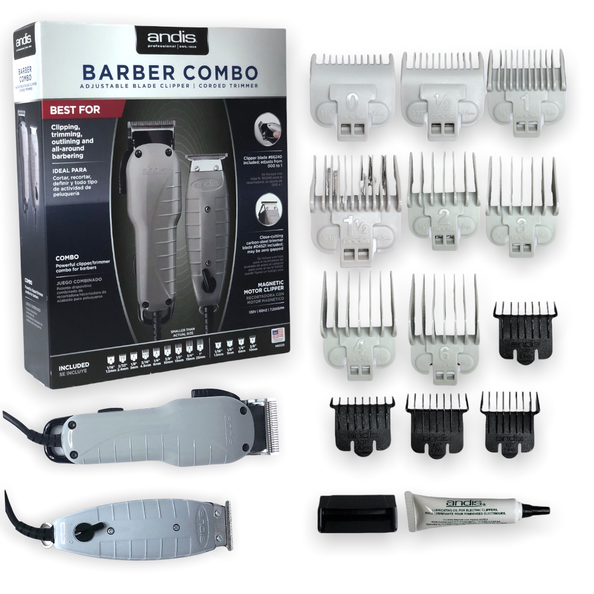 Clipper Cortadora Terminador Barber Combo Profesional Andis