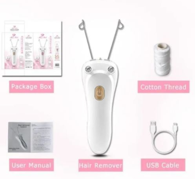Removedor Vello Recargable Eléctrico Depilación Pelo Hilo