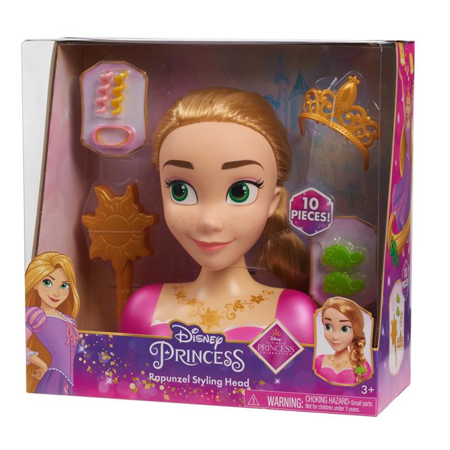 Princesa Rapunzel Cabeza Para Peinar 10 Accesorios Disney