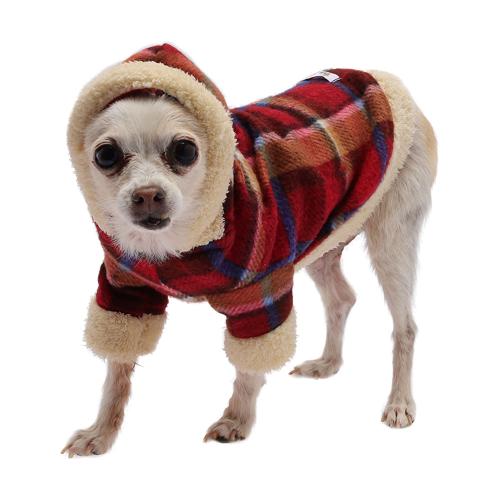Conjunto de pijamas tipo mameluco talla mediana para mujer y talla a elegir para mascotas color roja marca El Rebozo de Dolce
