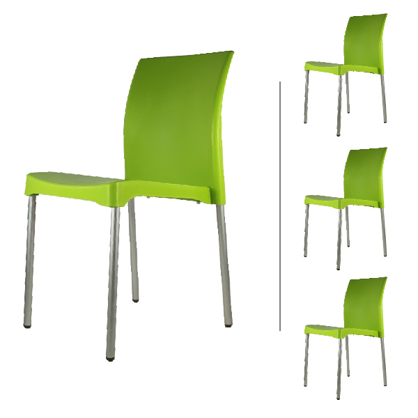 Set 4 Sillas para comedor Vivanti Verde plastico Mundo In.