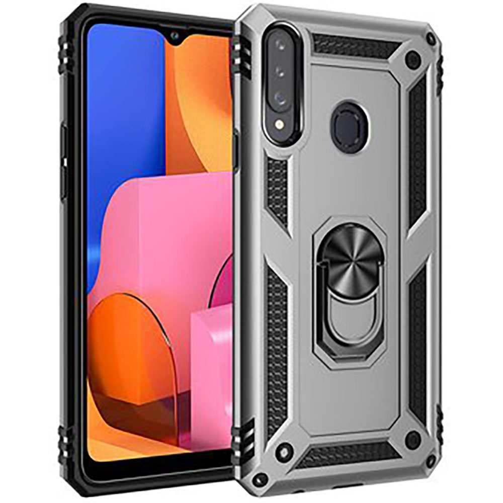 Funda Samsung A20S Case Protector Resistente Anticaída Anti Golpes Soporte Anillo Metálico