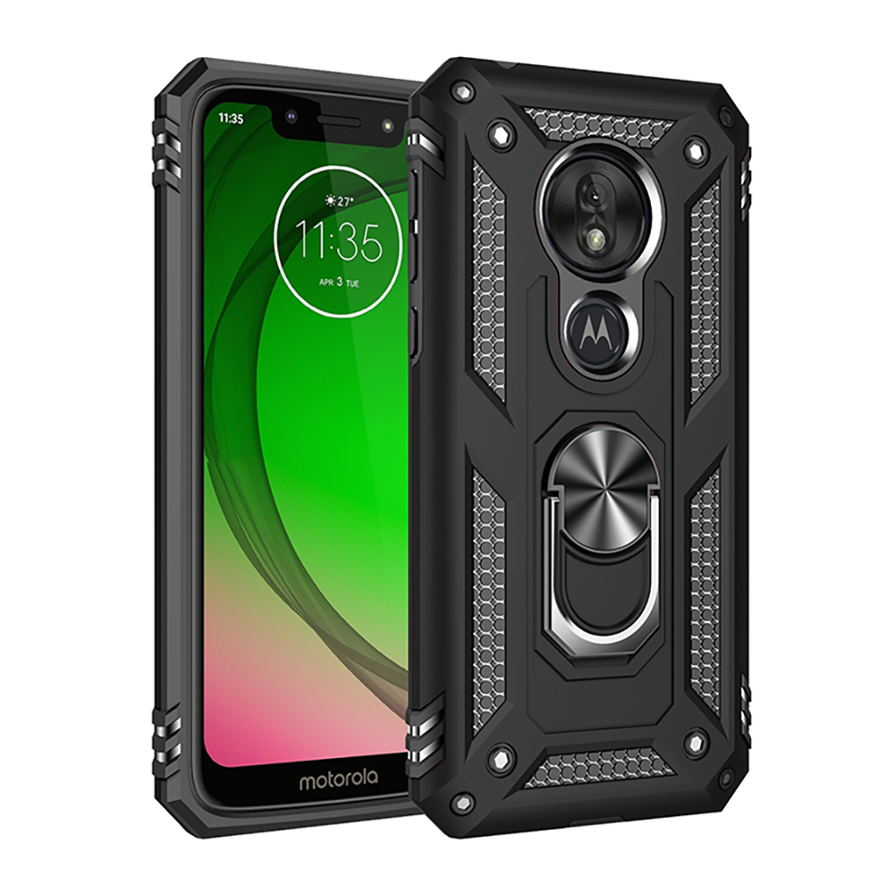 Funda Motorola G7 PLAY Case Protector Resistente Anticaída Anti Golpes Soporte Anillo Metálico
