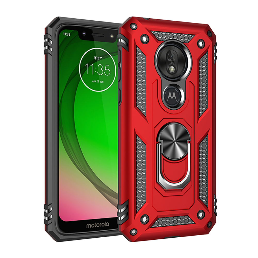 Funda Motorola G7 PLAY Case Protector Resistente Anticaída Anti Golpes Soporte Anillo Metálico