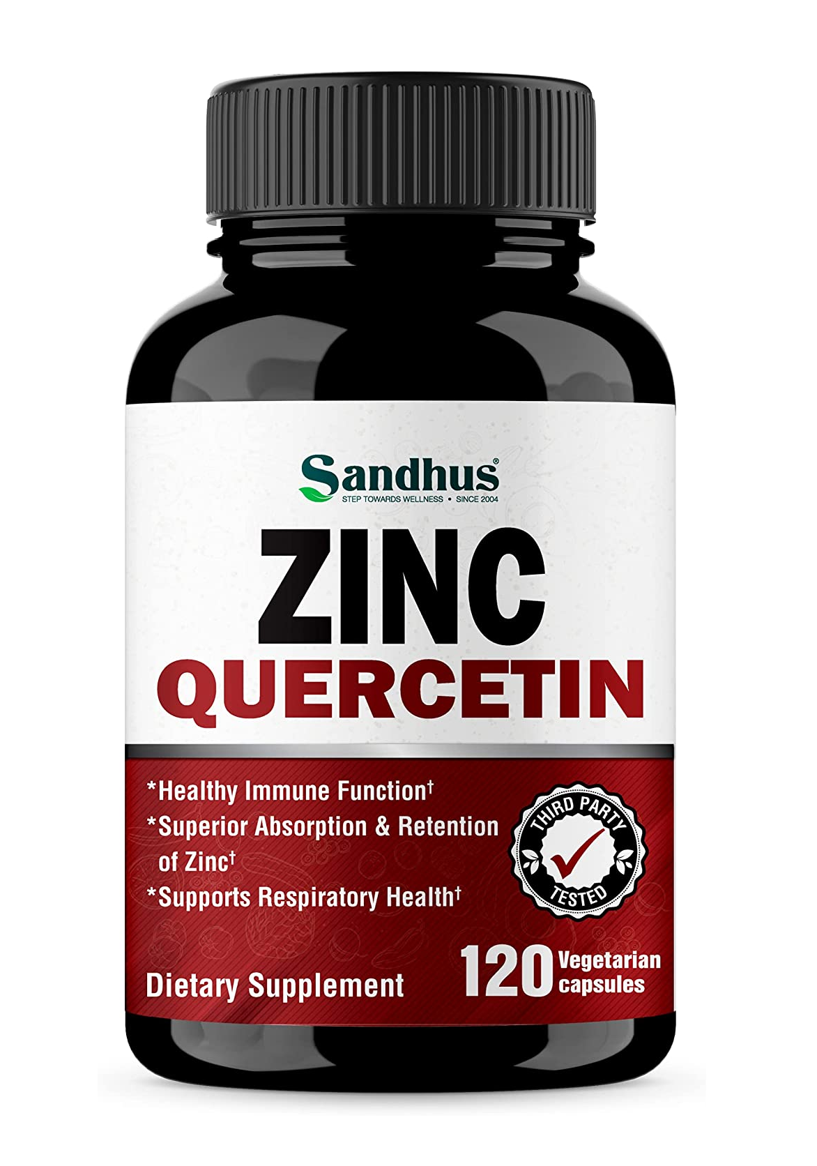 Quercetina de zinc 120 cápsulas vegetarianas Sin gluten 3.53 Onzas