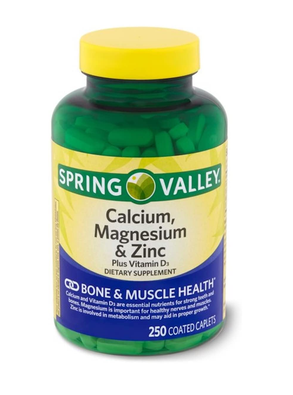 Calcio magnesio y zinc, más vitamina D3, 250 cápsulas recubiertas 13.12 Onzas