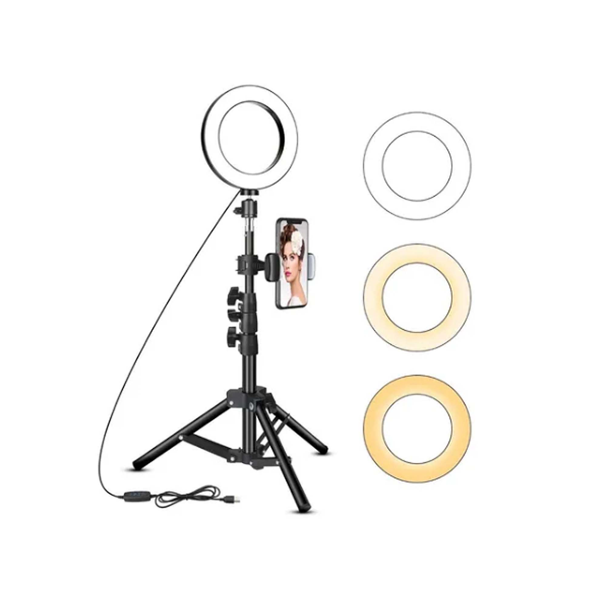 Aro Led 7 Pulgadas De Fotografía Con Tripie Luz Regulable