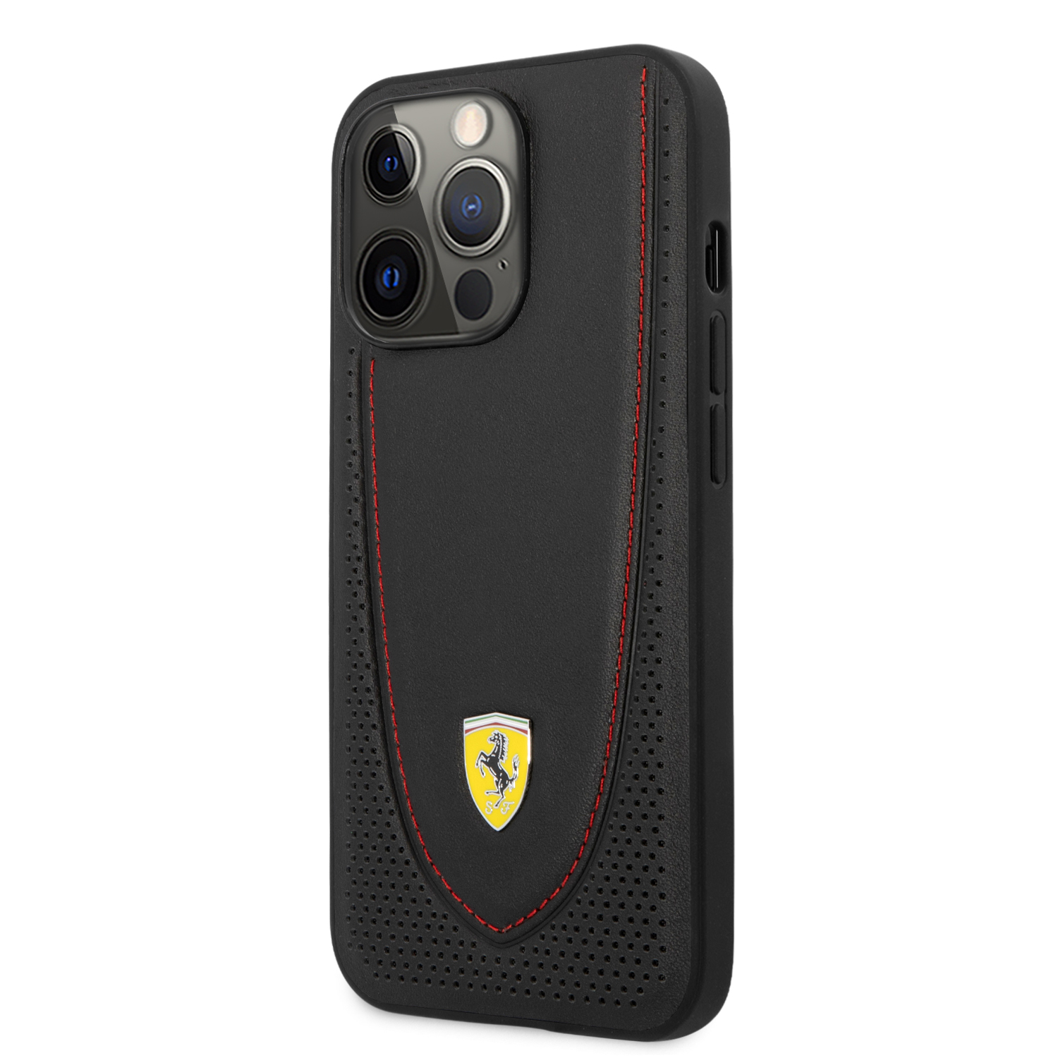 Case Funda Ferrari Piel Costura Roja iPhone 13 PRO MAX