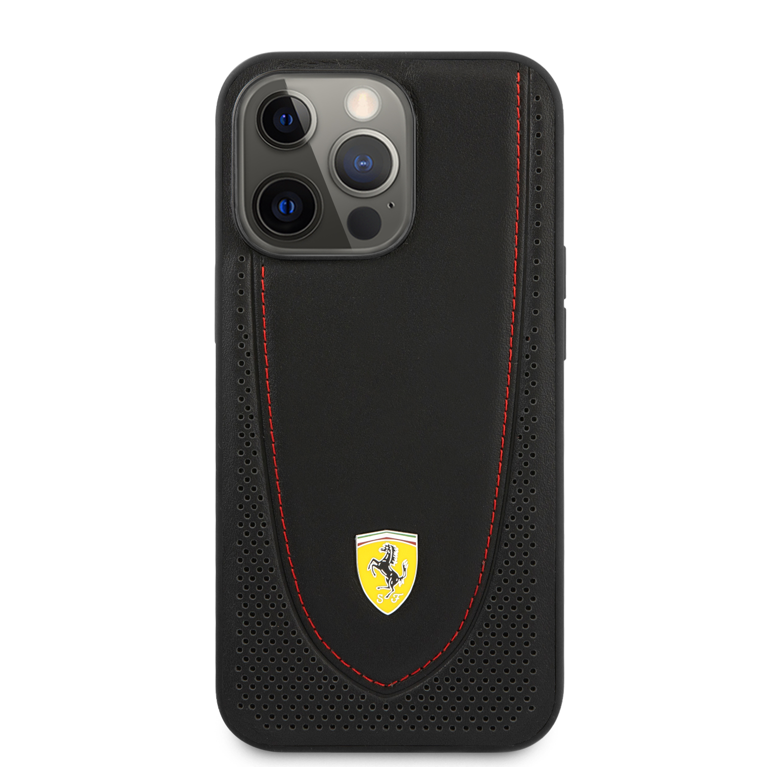 Case Funda Ferrari Piel Costura Roja iPhone 13 PRO MAX