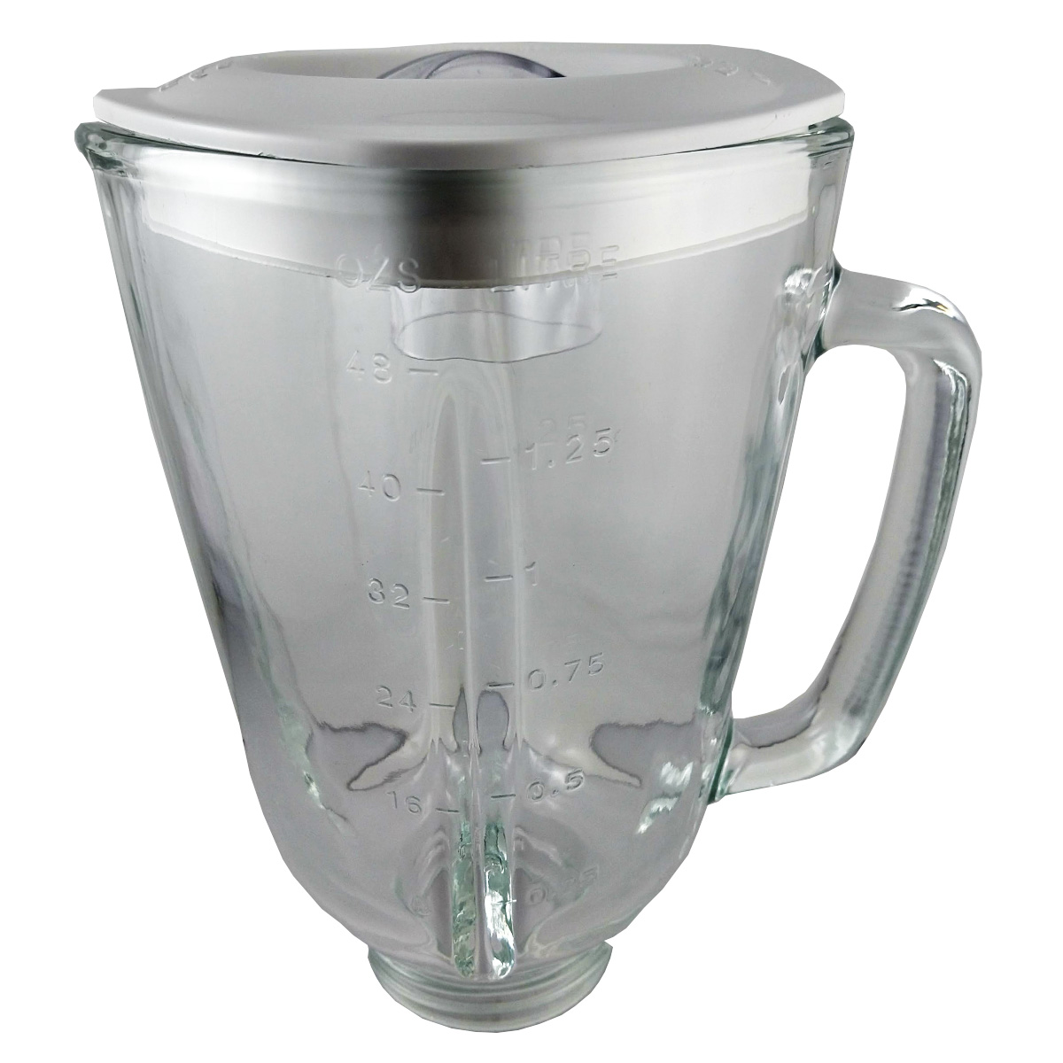 H + R Vaso de vidrio para licuadora T-Fal Infiny Force con tapa blanca