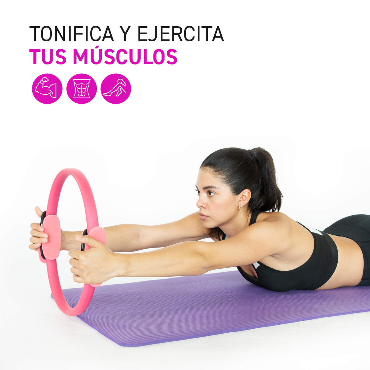 Aro de Resistencia para Yoga, Pilates y Fitness color Rosa