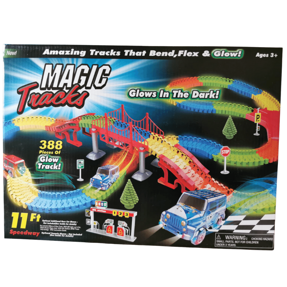 Pista Mágica Brillante Magic Tracks 388 Piezas Brilla en la Oscuridad 