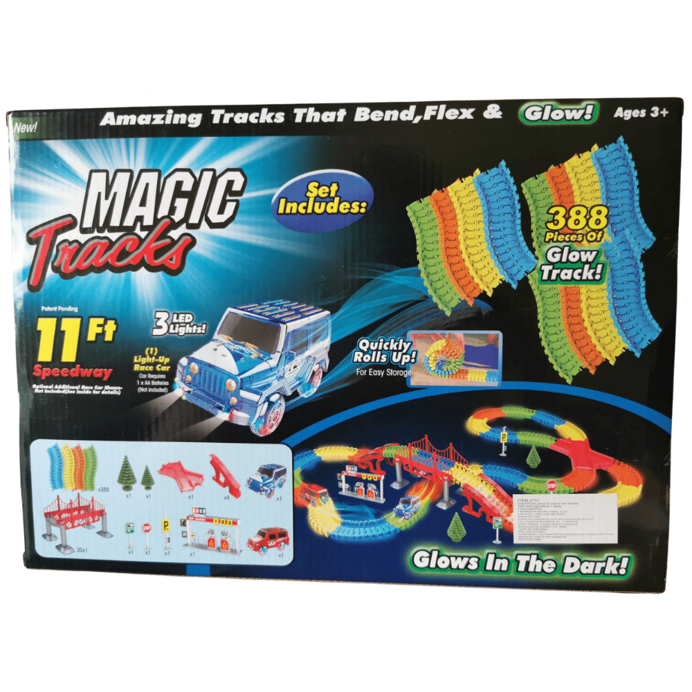 Pista Mágica Brillante Magic Tracks 388 Piezas Brilla en la Oscuridad 