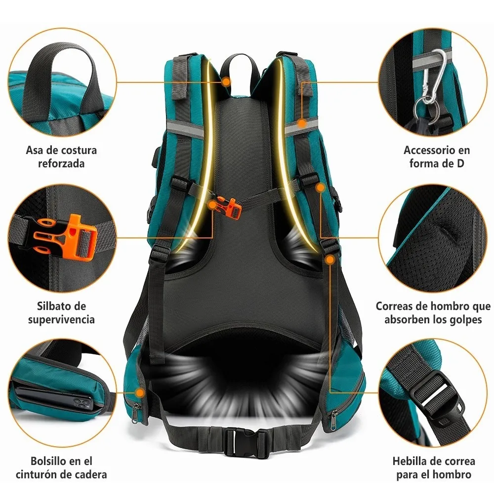 Nanwei Mochila Impermeable 50 Lts Turquesa