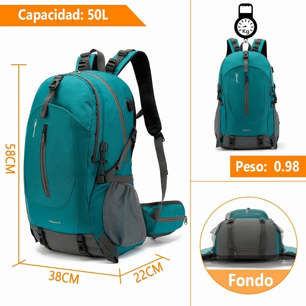 Nanwei Mochila Impermeable 50 Lts Turquesa