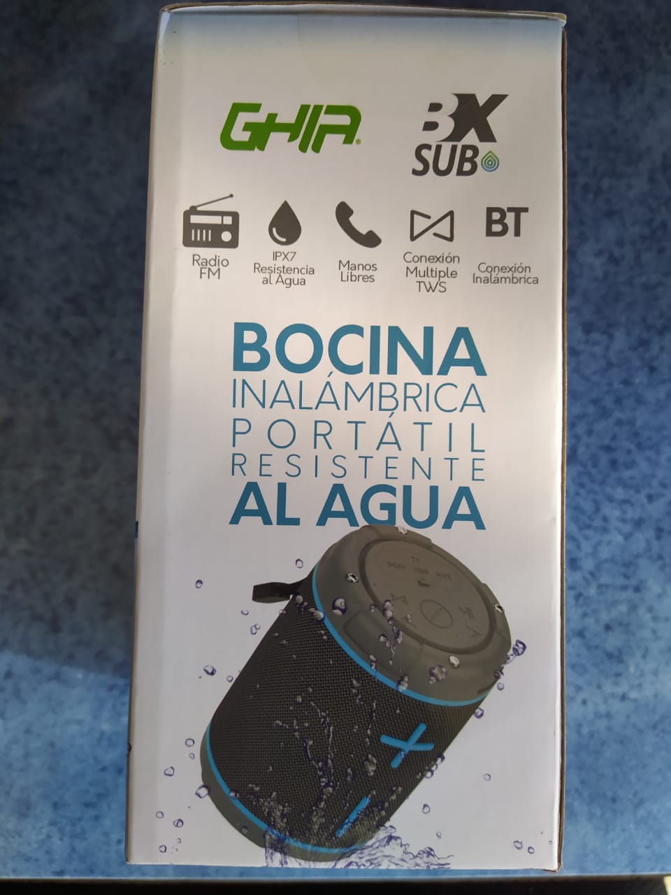 Bocina Bluetooth Sumergible Agua Ipx7 Tws Manos Libres Micorofono Musica Radio Gris Ejercicio Impermeable Auto Portatil Bici