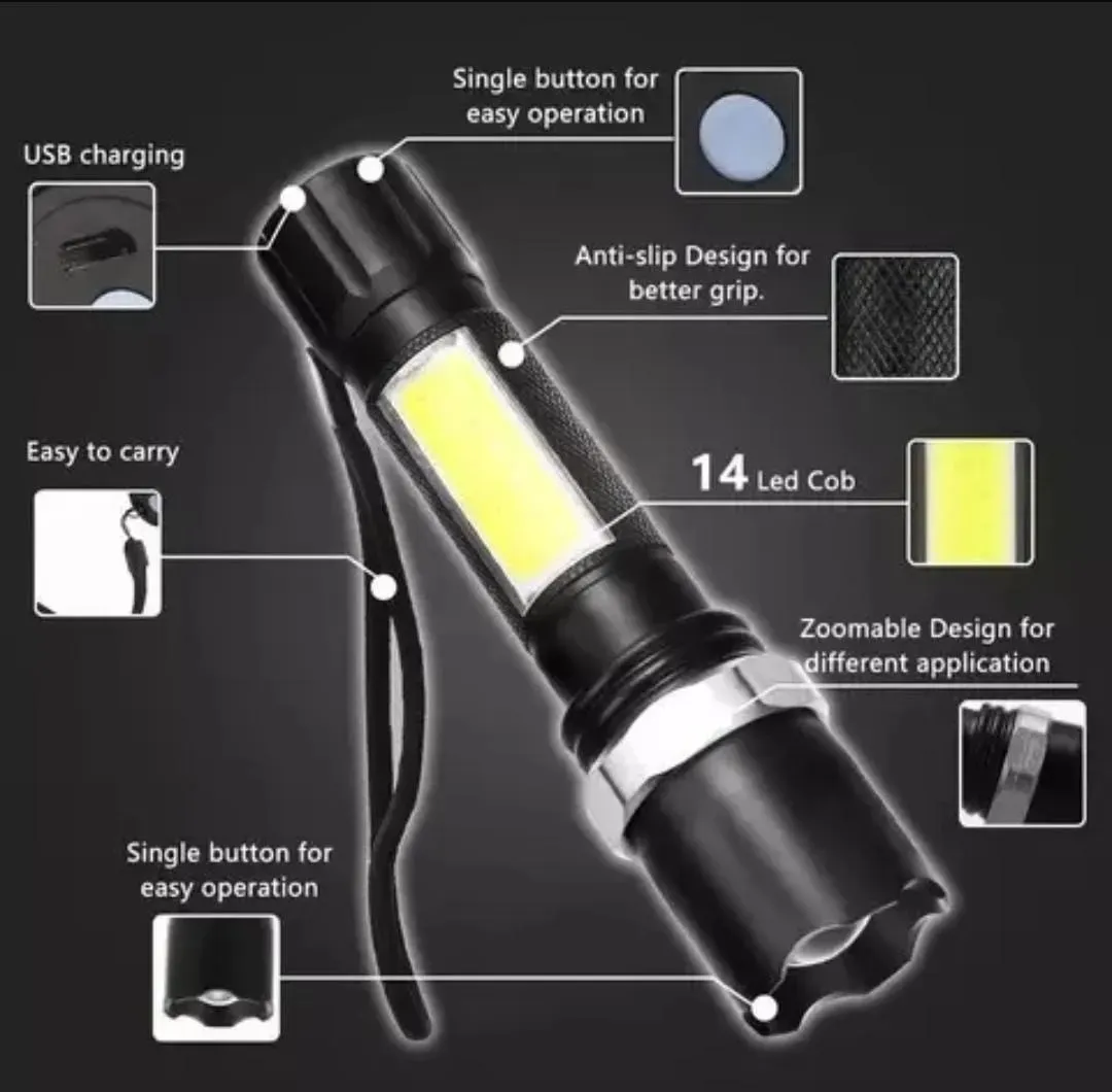 Lampara Tactica Led T6 Linterna Recargable 3000 Lumens