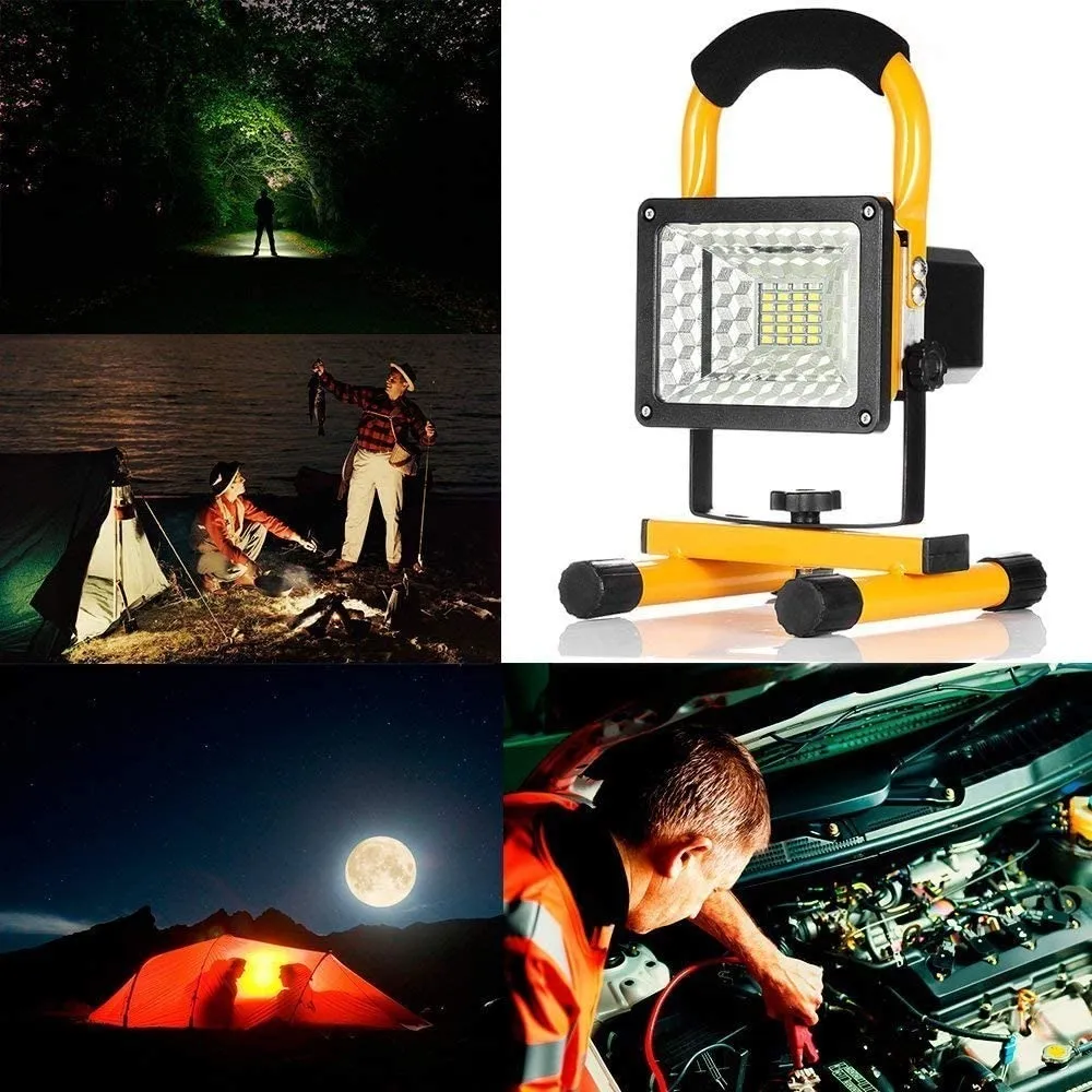 Linterna Led Reflector Recargable Trabajo Estrobo 30w