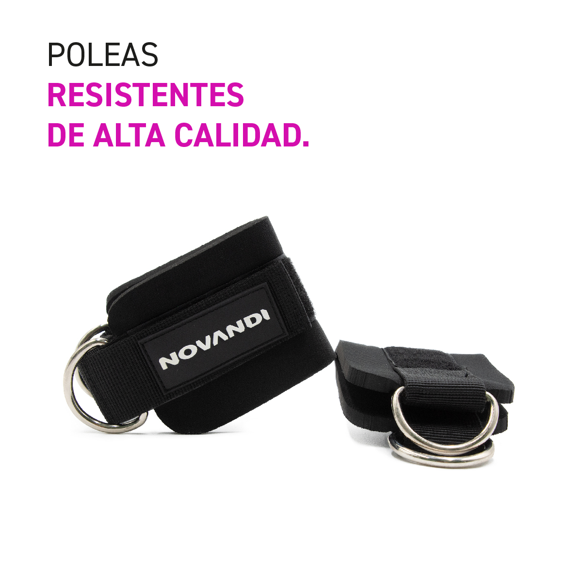 Bandas de Resistencia + Poleas, para Yoga, Pilates y Fitness color Morado-Rosa-Azul de 38 cm